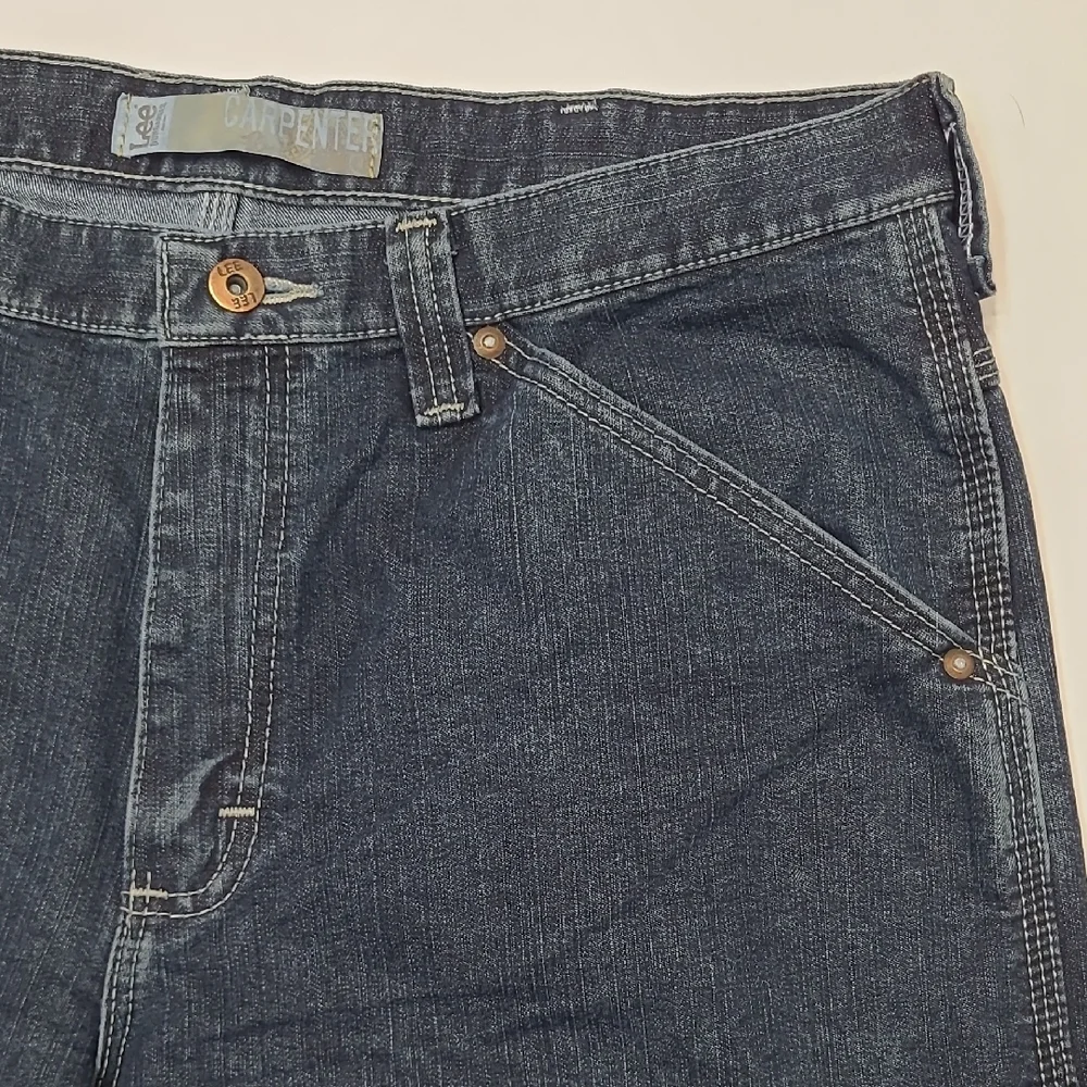 Lee Dungarees Carpenter Jean Relaxed Bootcut Fit Straight Leg Dark Wash Work
